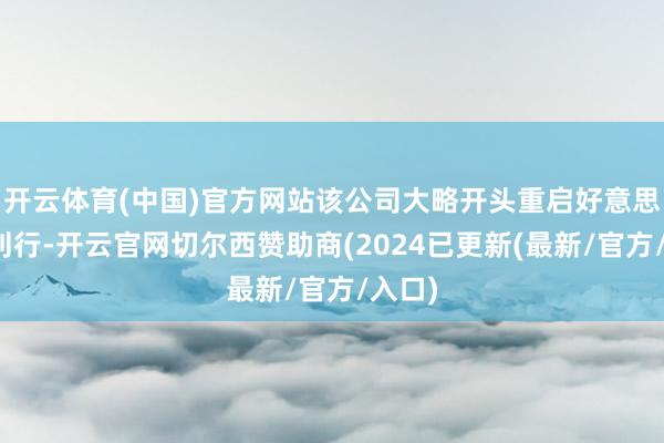 开云体育(中国)官方网站该公司大略开头重启好意思元债刊行-开云官网切尔西赞助商(2024已更新(最新/官方/入口)