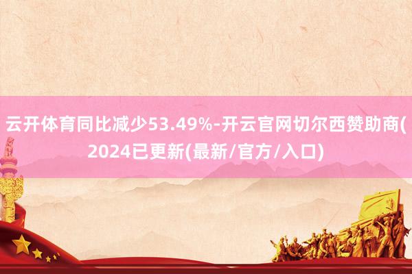 云开体育同比减少53.49%-开云官网切尔西赞助商(2024已更新(最新/官方/入口)