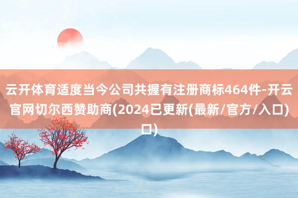 云开体育适度当今公司共握有注册商标464件-开云官网切尔西赞助商(2024已更新(最新/官方/入口)